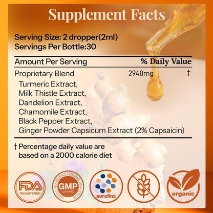 Heirloom - Turmeric Curcumin Liquid Drops High-Absorption | 2 fl oz